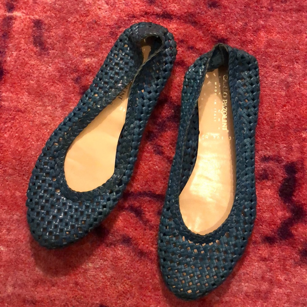 Carlo Pasolini blue wicker slides